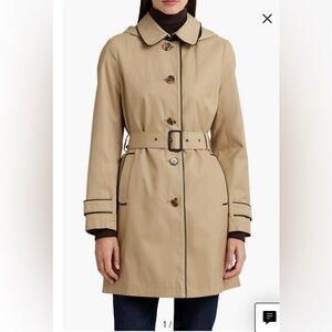Lauren Ralph Lauren Hooded Belted Trench Coat , size XS